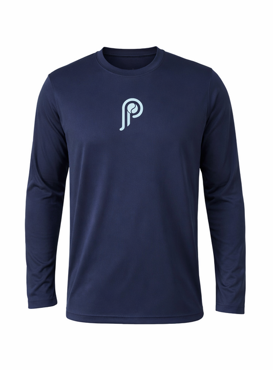 Premier Performance Long Sleeve Tee (Navy Blue/Powder Blue)